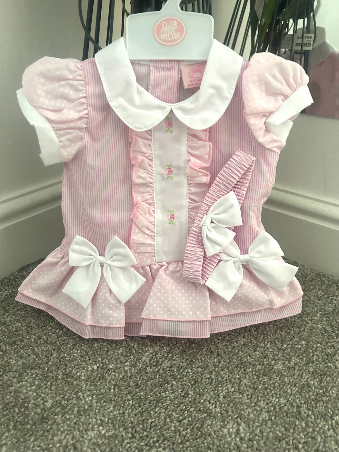 Pink Bow 3 Piece Dress Set