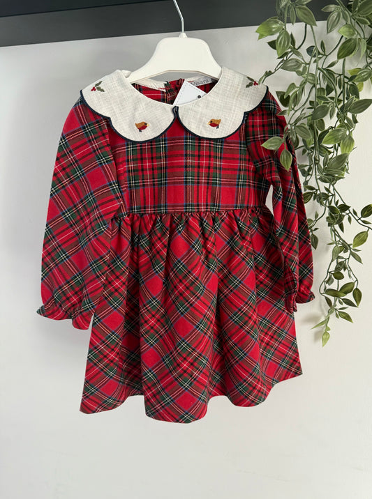 Red Tartan Collar Dress