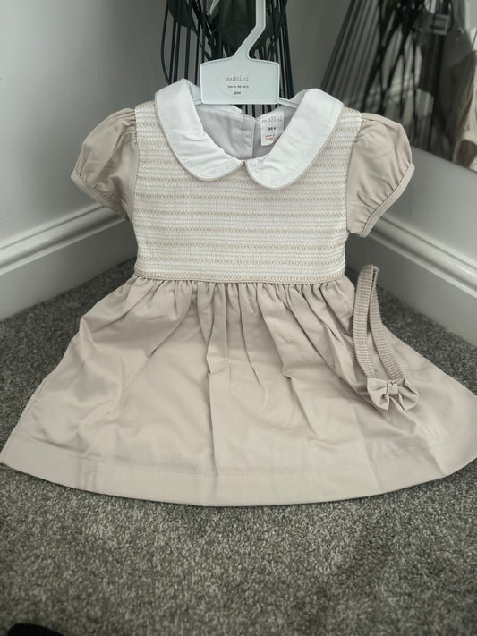 Cream Smock Dress